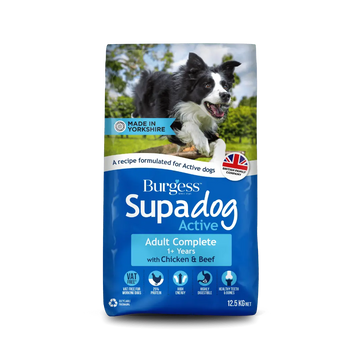 ***CLEARANCE*** Burgess Supadog Active - Rich in British Chicken & Beef, Dry Dog Food (12.5kg)