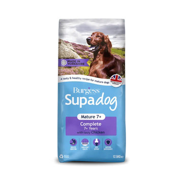 ***CLEARANCE*** Burgess Supadog Mature Dog - Rich in British Chicken, Dry Dog Food (12.5kg)
