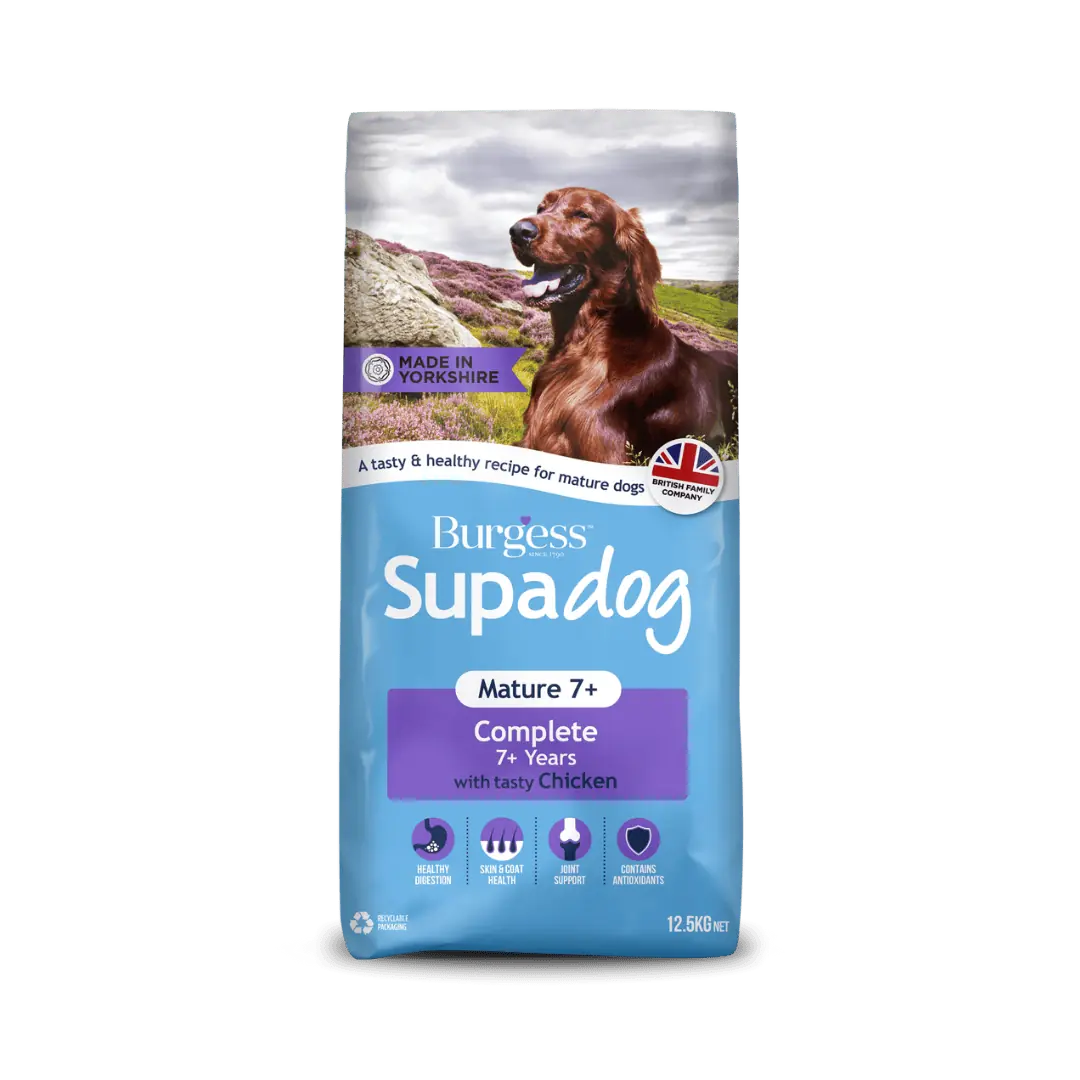 ***CLEARANCE*** Burgess Supadog Mature Dog - Rich in British Chicken, Dry Dog Food (12.5kg)