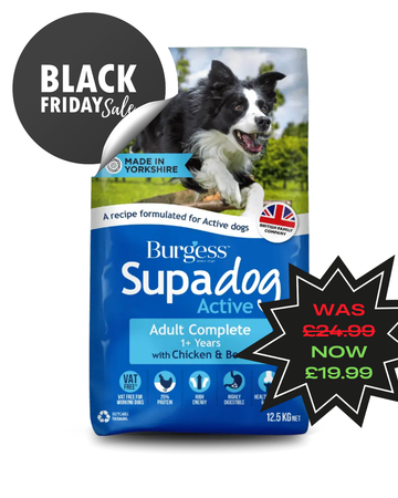 **BLACK FRIDAY OFFER** Burgess Supadog Active - Rich in British Chicken & Beef, Dry Dog Food (12.5kg)