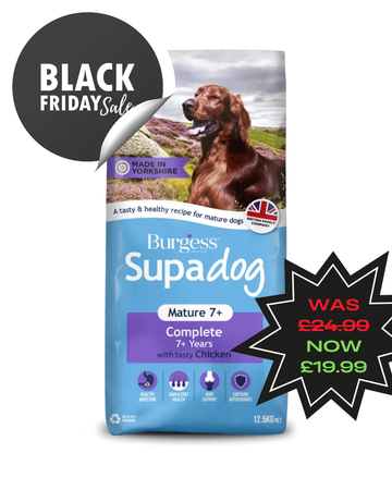 **BLACK FRIDAY OFFER** Burgess Supadog Mature Dog - Rich in British Chicken, Dry Dog Food (12.5kg)