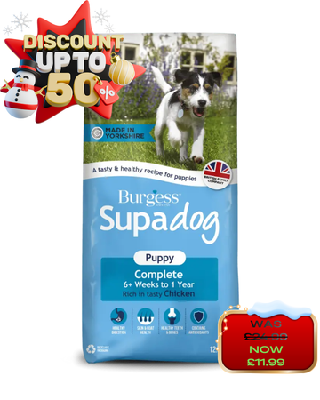 ***CHRISTMAS OFFER*** Burgess Supadog Puppy - Rich in British Chicken, Dry Dog Food (12.5kg)